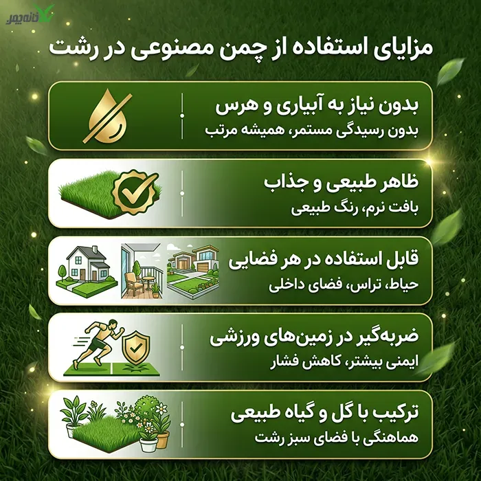 مزایای چمن مصنوعی در رشت