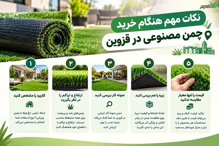 نکات مهم هنگام خرید چمن مصنوعی در قزوین