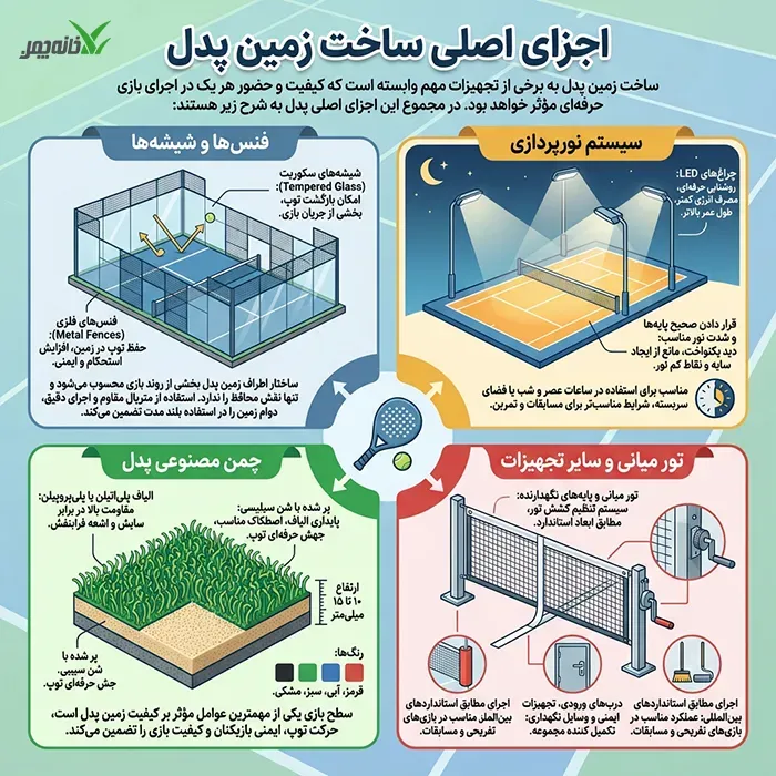 اجزای اصلی ساخت زمین پدل
